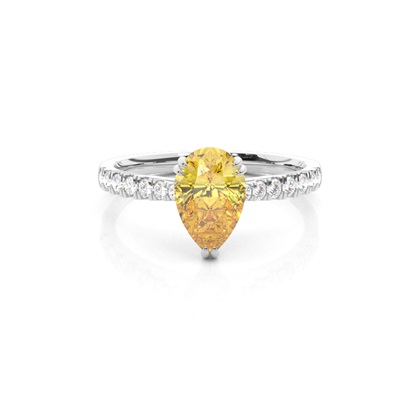 Yellow Diamond Side Stone Engagement Ring