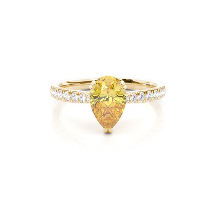 Yellow Diamond Side Stone Engagement Ring