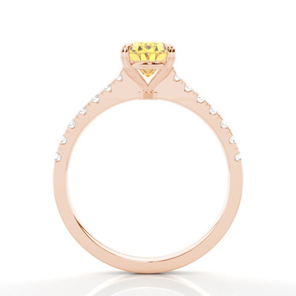 Verlobungsring mit gelbem Diamant und seitlichem Stein