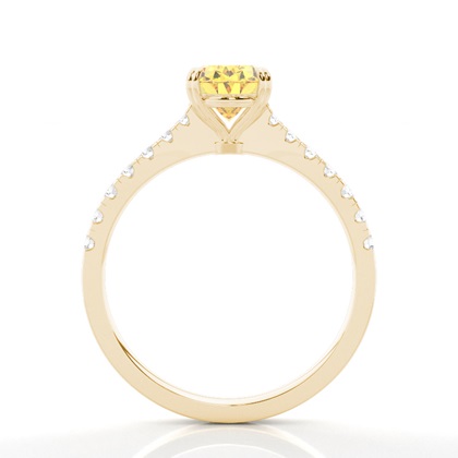 Verlobungsring mit gelbem Diamant und seitlichem Stein