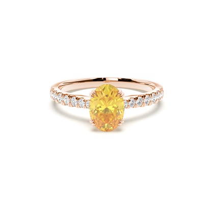 Yellow Diamond Side Stone Engagement Ring