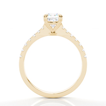 1.00 Carat Gelbgold Seitensteine Verlobungsringe