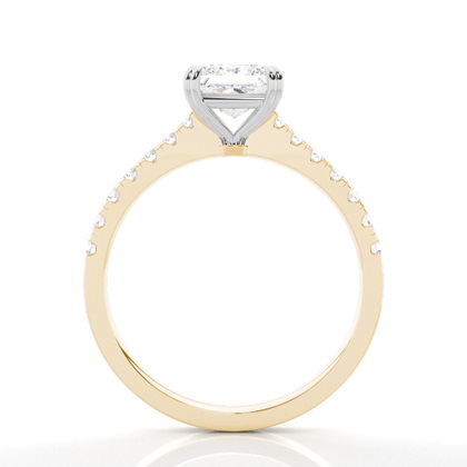 Princess Mixed Metals Simple Engagement Rings