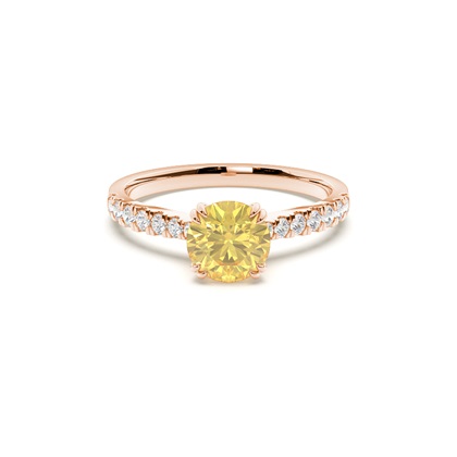 Rose Gold Yellow Diamond Engagement Rings 
