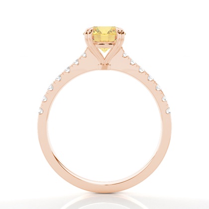 Yellow Diamond Side Stone Engagement Ring