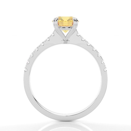 Yellow Diamond Side Stone Engagement Ring