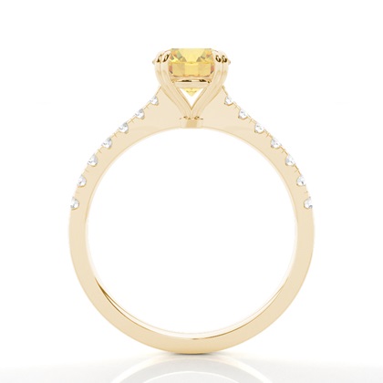 Yellow Diamond Side Stone Engagement Ring