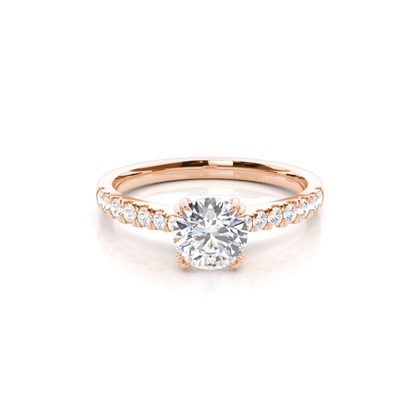 Rose Gold Side Stone Diamond Engagement Rings