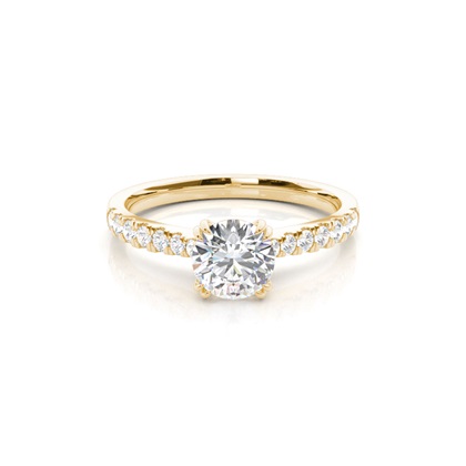 Yellow Gold Side Stone Diamond Engagement Rings