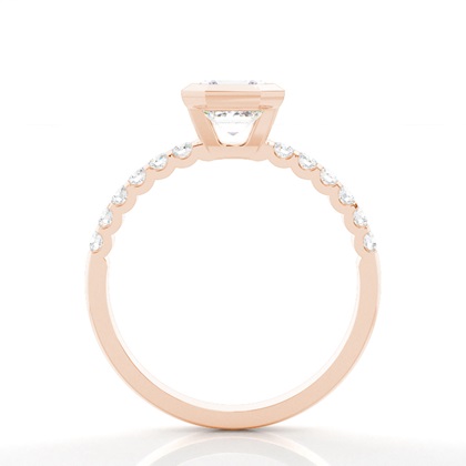 Bezel Set Round Side Stone Diamond Engagement Ring