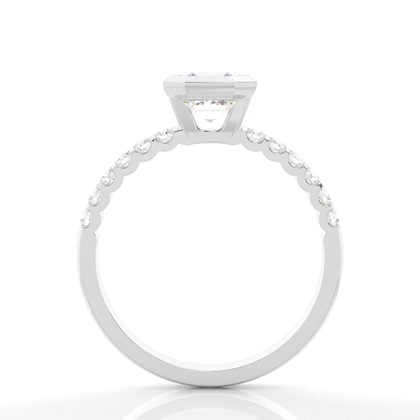 Bezel Set Round Side Stone Diamond Engagement Ring