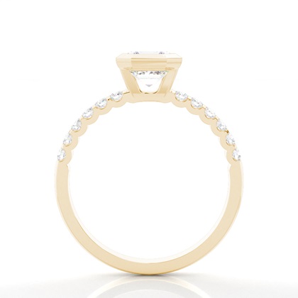 Bezel Set Round Side Stone Diamond Engagement Ring