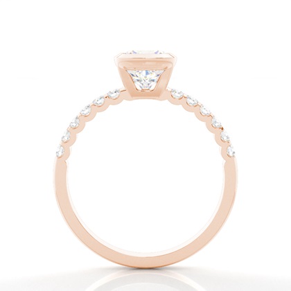 Lünette Set Runde Seite Stein Diamant Verlobungsring