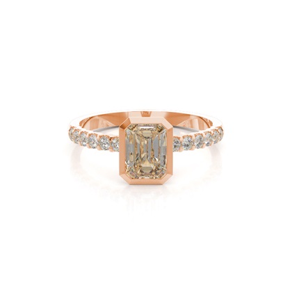 Bezel Set Round Side Stone Diamond Engagement Ring