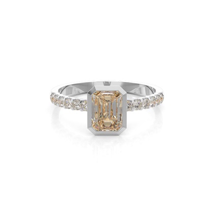 Bezel Set Round Side Stone Diamond Engagement Ring