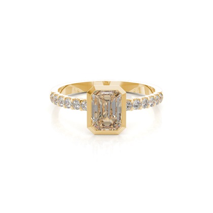 Bezel Set Round Side Stone Diamond Engagement Ring