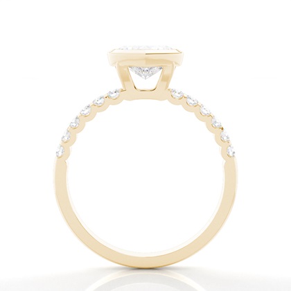 Lünette Set Runde Seite Stein Diamantring