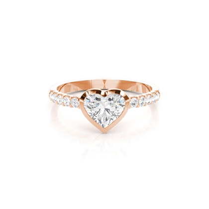 Bezel Set Round Side Stone Diamond Ring