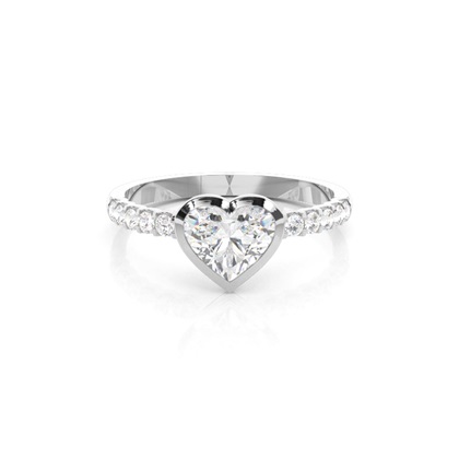 Heart Side Stone Diamond Rings