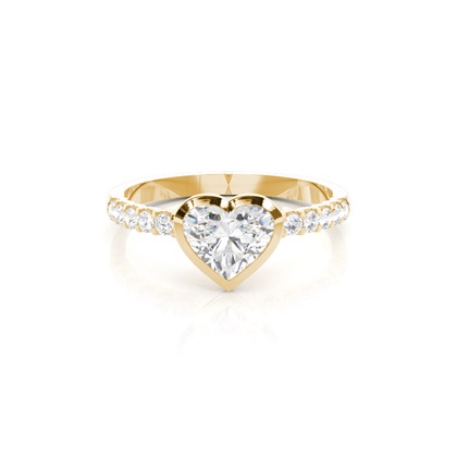 Bezel Set Round Side Stone Diamond Ring