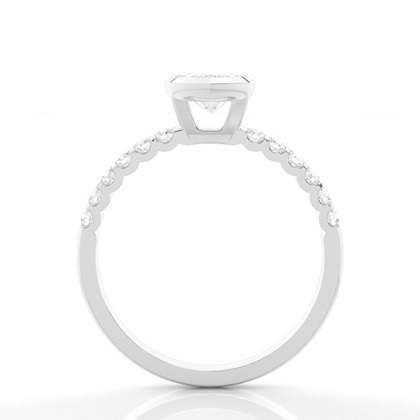 Bezel Set Round Side Stone Diamond Engagement Ring