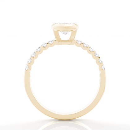 Bezel Set Round Side Stone Diamond Engagement Ring