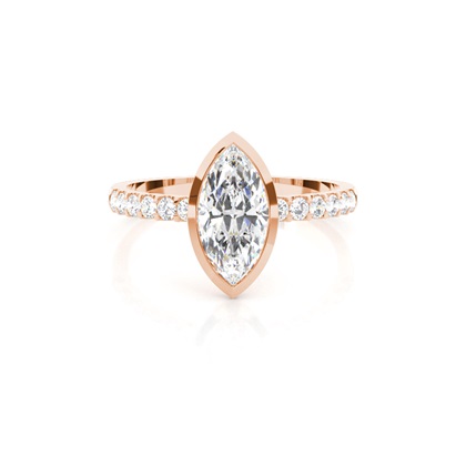 Marquise Rose Gold Side Stone Diamond Engagement Rings