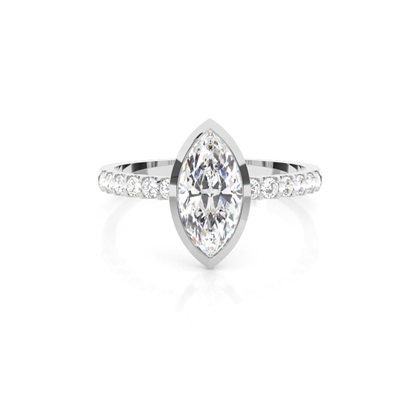 Marquise Side Stone Diamond Engagement Rings