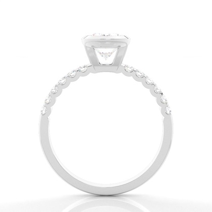 Lünette Set Runde Seite Stein Diamant Verlobungsring