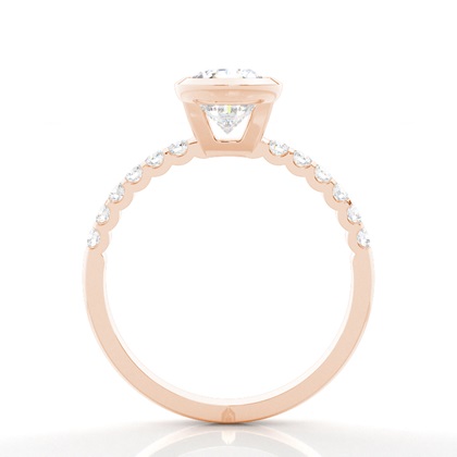 Lünette Set Runde Seite Stein Diamant Verlobungsring