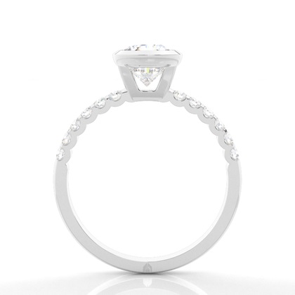 Bezel Set Round Side Stone Diamond Engagement Ring