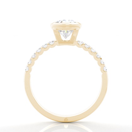 Bezel Set Round Side Stone Diamond Engagement Ring