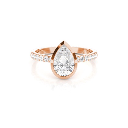 Bezel Set Round Side Stone Diamond Engagement Ring