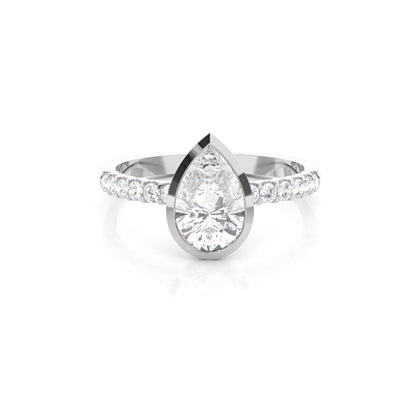 Bezel Set Round Side Stone Diamond Engagement Ring