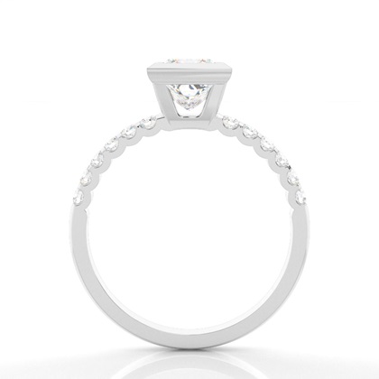 Bezel Set Round Side Stone Diamond Engagement Ring