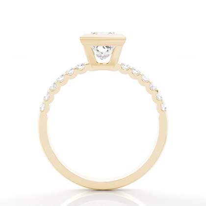 Bezel Set Round Side Stone Diamond Engagement Ring