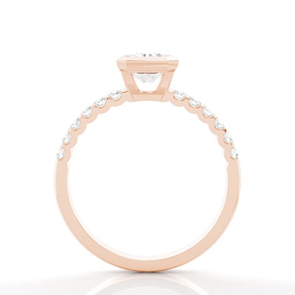 Bezel Set Round Side Stone Diamond Engagement Ring