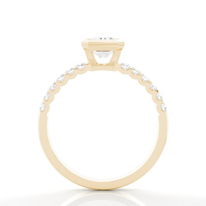 Bezel Set Round Side Stone Diamond Engagement Ring