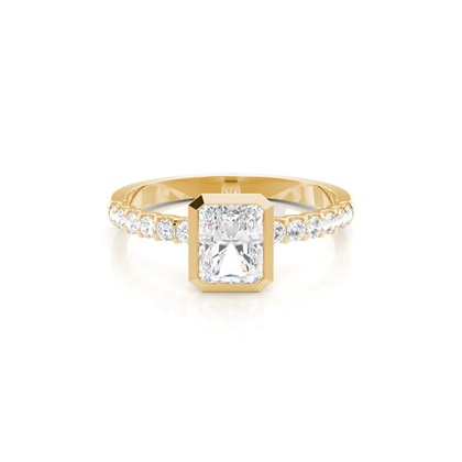 Bezel Set Round Side Stone Diamond Engagement Ring