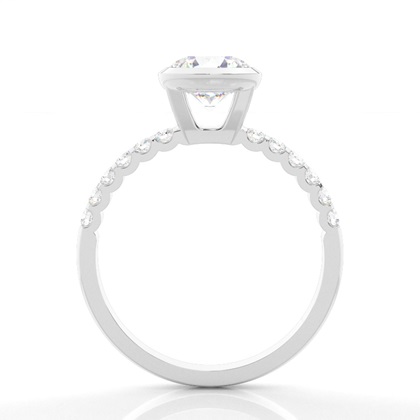 Bezel Set Round Side Stone Diamond Engagement Ring
