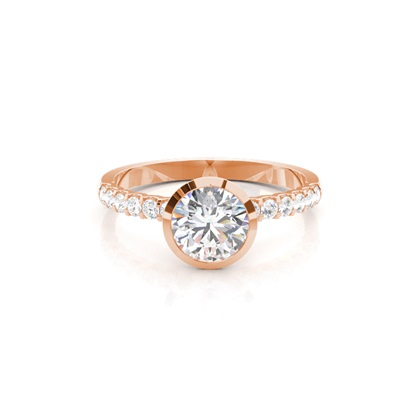 Rose Gold Side Stone Diamond Engagement Rings