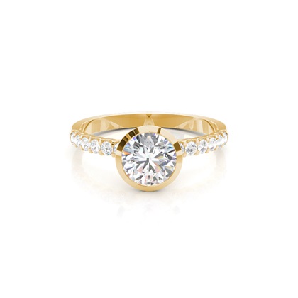 Yellow Gold Side Stone Diamond Engagement Rings