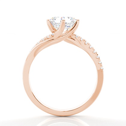 Prong Round Side Stone Diamond Verlobungsring