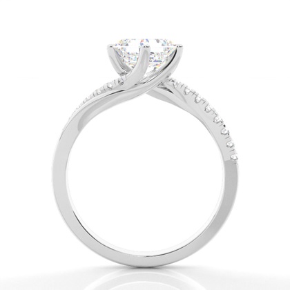 Prong Round Side Stone Diamond Engagement Ring
