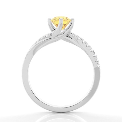 Yellow Diamond Side Stone Engagement Ring