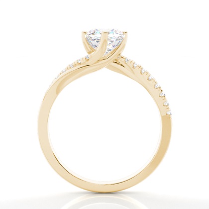 1.00 Carat Gelbgold Seitensteine Verlobungsringe