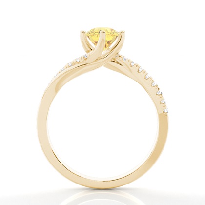 Yellow Diamond Side Stone Engagement Ring