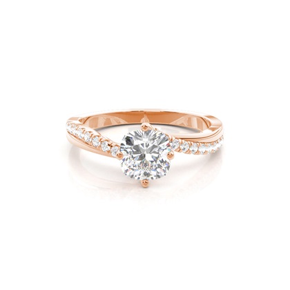 Cushion Rose Gold Side Stone Diamond Rings