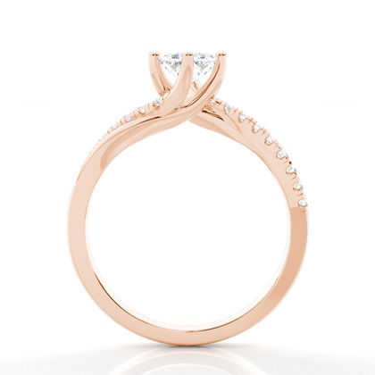 Prong Round Side Stone Diamond Verlobungsring