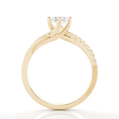 Prong Round Side Stone Diamond Verlobungsring